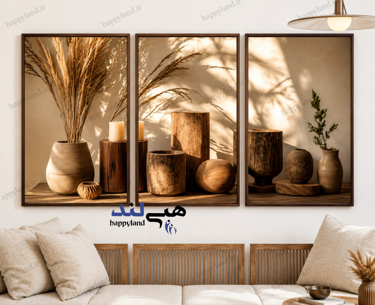 تابلو هپی لند طرح کوزه و گندم کد 9852