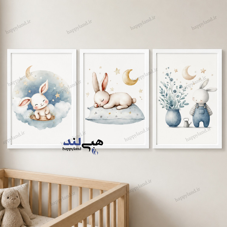 تابلو کودک هپی لند طرح خواب خرگوش ی 1684
