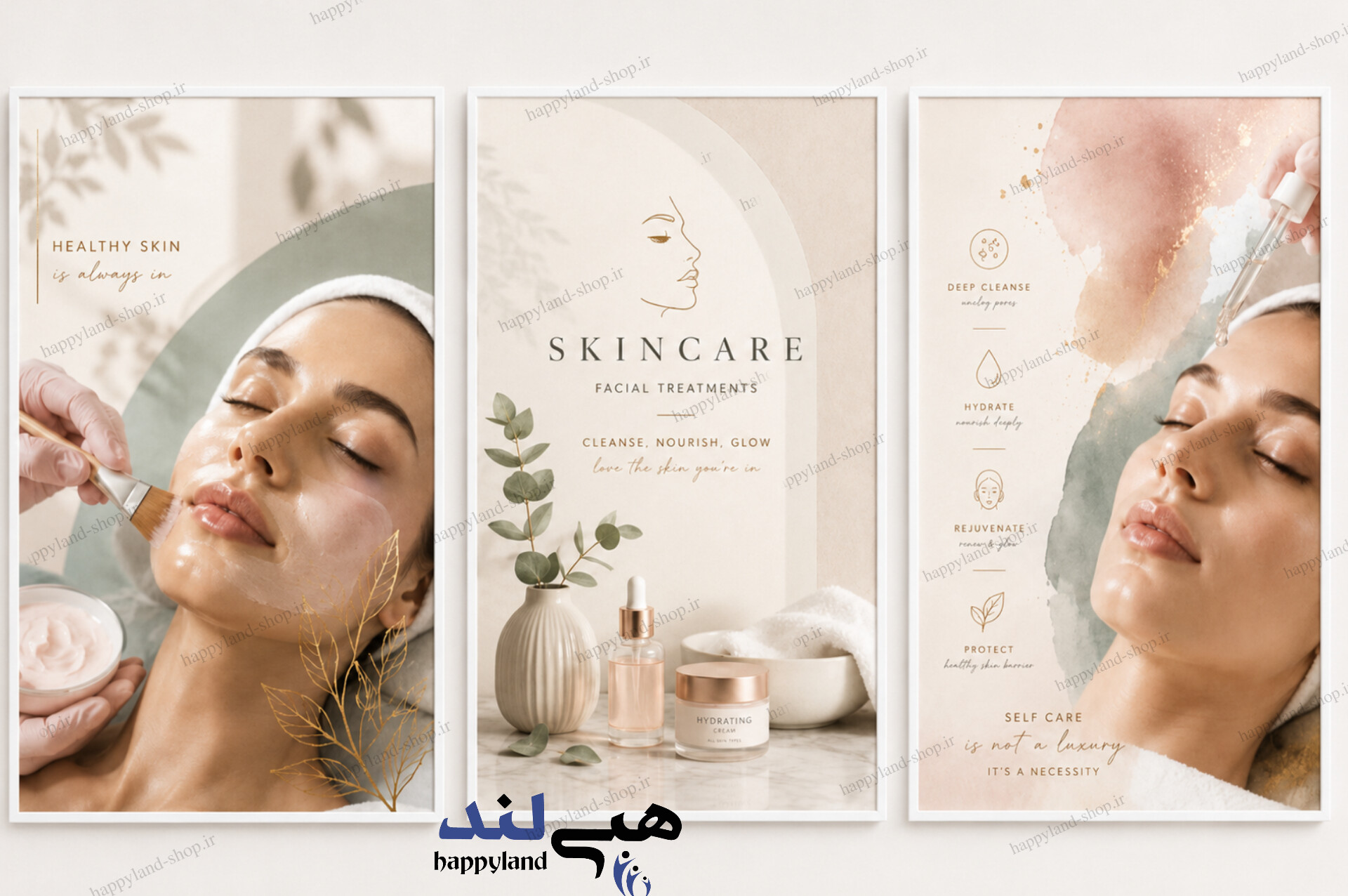 تابلو هپی لند طرح پوست و پاکسازی  کد 6328